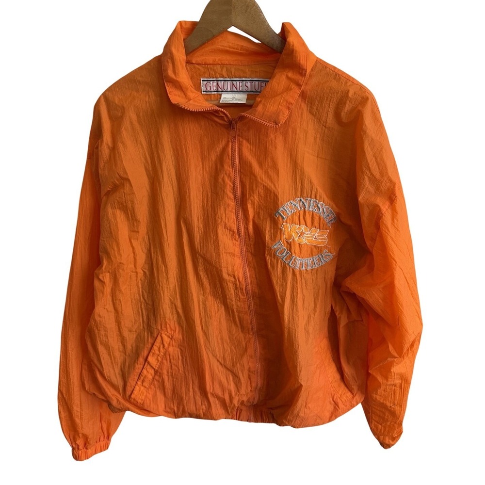 Vintage Tennessee Vols Jacket Sz Large Orange Windbreaker NCAA 90s Volunteers